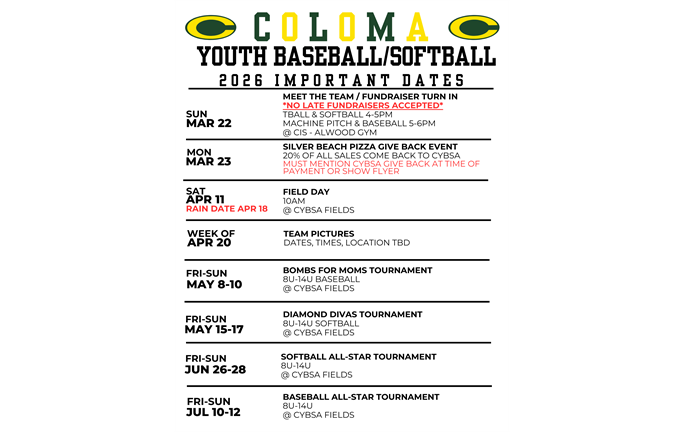 2026 Important Dates